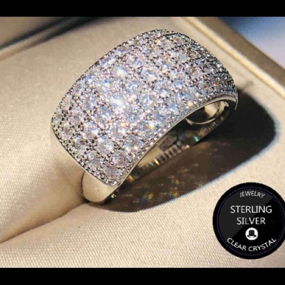 ✨SALE✨3.58ctw round white zircon rhodium